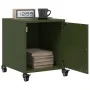 Bedside table in olive green steel, 36x39x43.5 cm by , Nightstands - Ref: Foro24-846622, Price: 49,25 €, Discount: %