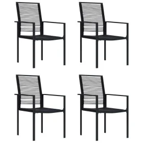 Sillas de jardín 4 unidades ratán de PVC negro de vidaXL, Sillas de jardín - Ref: Foro24-312172, Precio: 174,45 €, Descuento: %