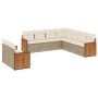 Set de sofás de jardín 9 pzas con cojines ratán sintético beige en Conjuntos de jardín | Comprar online en Foru.es