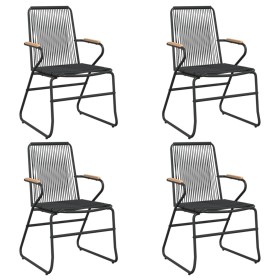 Sillas de jardín 4 unidades ratán PVC negro 58x59x85,5 cm de vidaXL, Sillas de jardín - Ref: Foro24-312174, Precio: 175,47 €,...
