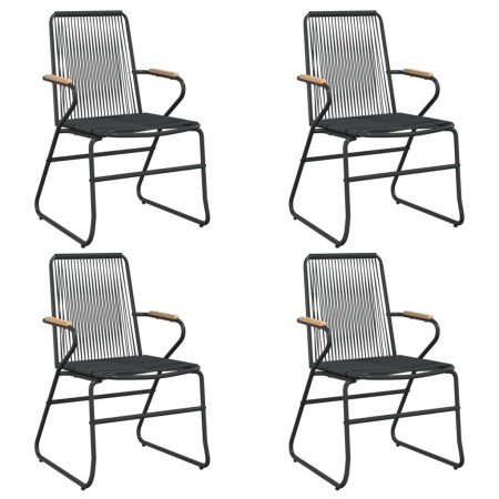 Sillas de jardín 4 unidades ratán PVC negro 58x59x85,5 cm de vidaXL, Sillas de jardín - Ref: Foro24-312174, Precio: 175,47 €,...