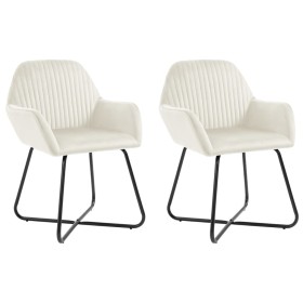 Sillas de comedor 2 unidades terciopelo crema de , Sillas de comedor - Ref: Foro24-249806, Precio: 198,63 €, Descuento: %