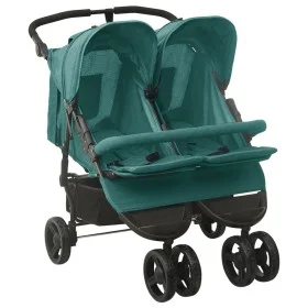 Carrito para gemelos de acero verde de , Cochecitos de bebé - Ref: Foro24-10246, Precio: 281,83 €, Descuento: %