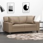 Sofá de 2 plazas con cojines cuero sintético capuchino 120 cm de , Sofás - Ref: Foro24-3200865, Precio: 260,59 €, Descuento: %