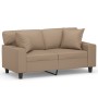 Sofá de 2 plazas con cojines cuero sintético capuchino 120 cm de , Sofás - Ref: Foro24-3200865, Precio: 260,59 €, Descuento: %