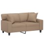 Sofá de 2 plazas con cojines cuero sintético capuchino 120 cm de , Sofás - Ref: Foro24-3200865, Precio: 260,59 €, Descuento: %