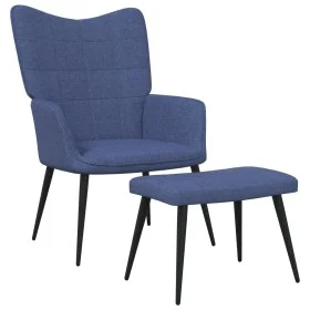 Sillón de relax con reposapiés tela azul de , Sillones - Ref: Foro24-327956, Precio: 110,27 €, Descuento: %