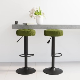 Taburetes de cocina 2 uds terciopelo verde claro de , Taburetes de cocina - Ref: Foro24-332997, Precio: 90,46 €, Descuento: %