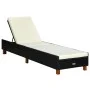 Tumbona con cojín de ratán sintético negro by vidaXL, Loungers - Ref: Foro24-310474, Price: 148,60 €, Discount: %