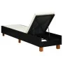 Tumbona con cojín de ratán sintético negro by vidaXL, Loungers - Ref: Foro24-310474, Price: 148,60 €, Discount: %