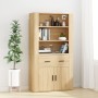 Aparador alto madera contrachapada color roble de , Aparadores - Ref: Foro24-3185378, Precio: 163,25 €, Descuento: %