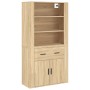 Aparador alto madera contrachapada color roble de , Aparadores - Ref: Foro24-3185378, Precio: 163,25 €, Descuento: %