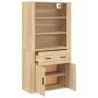 Aparador alto madera contrachapada color roble de , Aparadores - Ref: Foro24-3185378, Precio: 163,25 €, Descuento: %