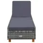Lounger with gray synthetic rattan cushion by vidaXL, Loungers - Ref: Foro24-310475, Price: 167,72 €, Discount: %
