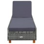 Tumbona con cojín de ratán sintético gris de vidaXL, Tumbonas - Ref: Foro24-310475, Precio: 165,54 €, Descuento: %