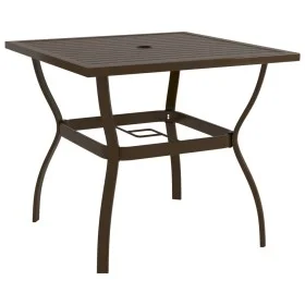 Mesa de jardín de acero marrón 81,5x81,5x72 cm de vidaXL, Mesas de jardín - Ref: Foro24-312279, Precio: 124,64 €, Descuento: %