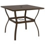 Mesa de jardín de acero marrón 81,5x81,5x72 cm de vidaXL, Mesas de jardín - Ref: Foro24-312279, Precio: 126,60 €, Descuento: %