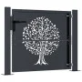 Garden gate in anthracite grey steel with tree design, 105x80 cm. by , garden gates - Ref: Foro24-153154, Price: 181,75 €, Di...