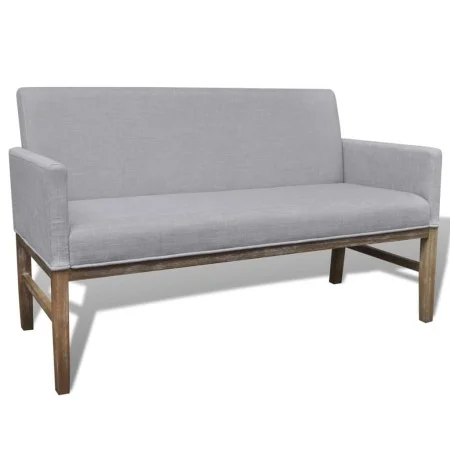 Bank with padded cushion, rubber wood, light gray fabric by , Sofas - Ref: Foro24-241663, Price: 220,01 €, Discount: %