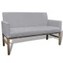 Bank with padded cushion, rubber wood, light gray fabric by , Sofas - Ref: Foro24-241663, Price: 220,01 €, Discount: %
