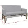 Bank with padded cushion, rubber wood, light gray fabric by , Sofas - Ref: Foro24-241663, Price: 220,01 €, Discount: %