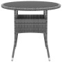 Mesa de jardín vidrio templado y ratán sintético gris Ø80x75 cm de vidaXL, Mesas de jardín - Ref: Foro24-310606, Precio: 111,...