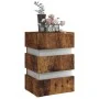 LED nightstand made of smoked oak engineered wood, measuring 45x35x67 cm. by , Nightstands - Ref: Foro24-326848, Price: 123,5...