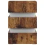 LED nightstand made of smoked oak engineered wood, measuring 45x35x67 cm. by , Nightstands - Ref: Foro24-326848, Price: 123,5...