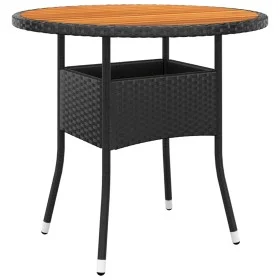 Mesa de jardín madera acacia y ratán sintético negro Ø80x75 cm de vidaXL, Mesas de jardín - Ref: Foro24-310608, Precio: 98,89...