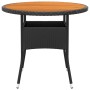 Mesa de jardín madera acacia y ratán sintético negro Ø80x75 cm de vidaXL, Mesas de jardín - Ref: Foro24-310608, Precio: 94,66...