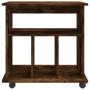 Armario ruedas madera contrachapada roble ahumado 60x45x60 cm de , Taquillas y armarios de almacenamiento - Ref: Foro24-82635...