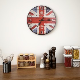 Reloj vintage de pared con flores UK 30 cm de , Relojes de pared - Ref: Foro24-50627, Precio: 17,53 €, Descuento: %