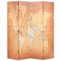 Biombo divisor plegable 160x170 cm mapamundi amarillo de , Divisores de ambientes - Ref: Foro24-245878, Precio: 97,77 €, Desc...