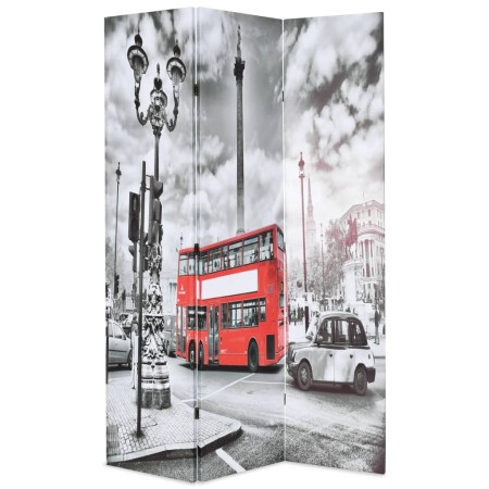 Biombo divisor plegable 120x170 cm bus Londres blanco y negro de , Divisores de ambientes - Ref: Foro24-245873, Precio: 79,80...