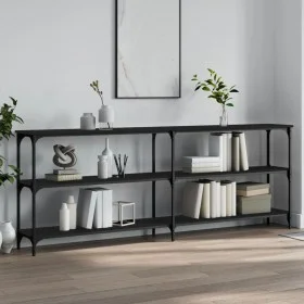 Mesa consola madera de ingeniería negra 200x29x75 cm de , Mesas auxiliares - Ref: Foro24-834110, Precio: 95,54 €, Descuento: %