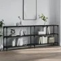 Black engineered wood console table 200x29x75 cm by , Side tables - Ref: Foro24-834110, Price: 95,54 €, Discount: %
