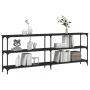 Black engineered wood console table 200x29x75 cm by , Side tables - Ref: Foro24-834110, Price: 95,54 €, Discount: %
