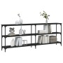 Mesa consola madera de ingeniería negra 200x29x75 cm de , Mesas auxiliares - Ref: Foro24-834110, Precio: 97,21 €, Descuento: %
