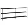 Black engineered wood console table 200x29x75 cm by , Side tables - Ref: Foro24-834110, Price: 95,54 €, Discount: %