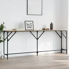 Mesa consola madera de ingeniería roble Sonoma 200x29x75 cm de , Mesas auxiliares - Ref: Foro24-837778, Precio: 59,88 €, Desc...
