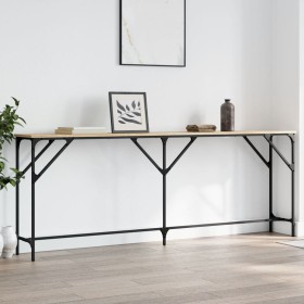 Mesa consola madera de ingeniería roble Sonoma 200x29x75 cm de , Mesas auxiliares - Ref: Foro24-837778, Precio: 60,60 €, Desc...