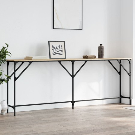 Mesa consola madera de ingeniería roble Sonoma 200x29x75 cm de , Mesas auxiliares - Ref: Foro24-837778, Precio: 60,60 €, Desc...