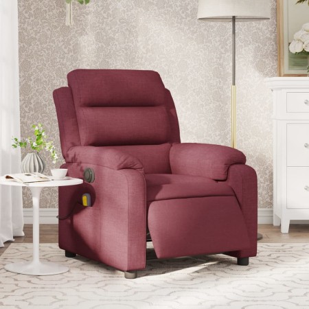 Sillón de masaje reclinable eléctrico tela rojo tinto de , Sillones - Ref: Foro24-3204971, Precio: 303,61 €, Descuento: %
