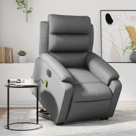 Elektrischer Aufsteh-Massagesessel aus grauem Kunstleder von , Sessel - Ref: Foro24-3205066, Preis: 355,72 €, Rabatt: %