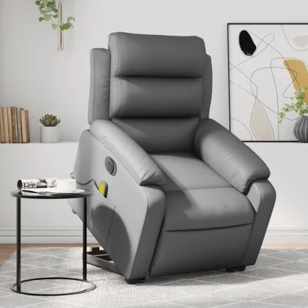 Sillón de masaje elevable eléctrico cuero sintético gris de , Sillones - Ref: Foro24-3205066, Precio: 355,72 €, Descuento: %
