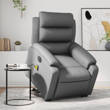 Sillón de masaje elevable eléctrico cuero sintético gris de , Sillones - Ref: Foro24-3205066, Precio: 335,38 €, Descuento: %