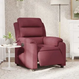 Sillón reclinable eléctrico tela rojo tinto de , Sillones - Ref: Foro24-3204959, Precio: 288,72 €, Descuento: %