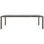 Mesa de jardín superficie de vidrio ratán sintético marrón de vidaXL, Mesas de jardín - Ref: Foro24-310595, Precio: 184,26 €,...