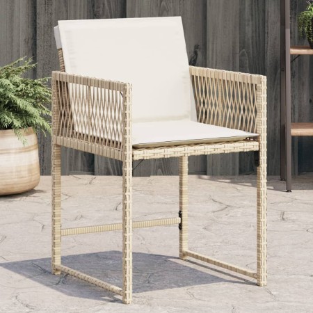 Sillas de jardín con cojines 4 uds ratán sintético beige de , Sillas de jardín - Ref: Foro24-365021, Precio: 160,23 €, Descue...