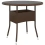 Mesa de jardín vidrio templado ratán sintético marrón Ø80x75 cm de vidaXL, Mesas de jardín - Ref: Foro24-310605, Precio: 97,5...